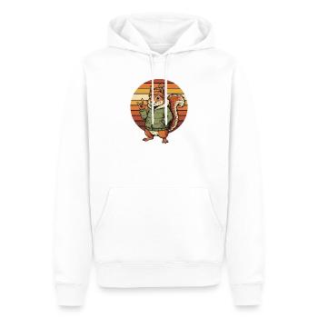 Écureuil Cool - Design Rétro Hivernal - Sweat à capuche Premium bio Homme - blanc - Devant - Nico (187cm)