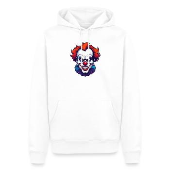 Gruselclown Horror Clown Kopf Porträt Motiv - Männer Premium Bio Hoodie - Weiß - Vorne - Nico (187cm)