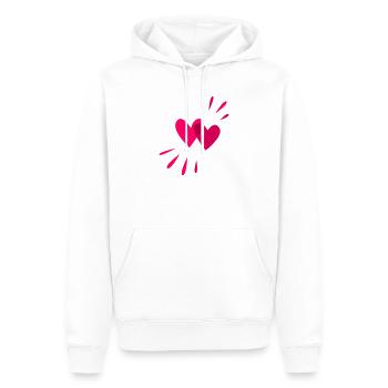 Zwei Herzen passend zum Valentinstag - Männer Premium Bio Hoodie - Weiß - Vorne - Nico (187cm)