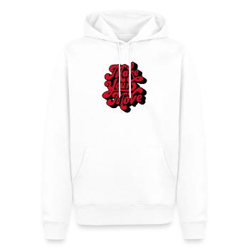 Faites votre amour un script rétro - Sweat à capuche Premium bio Homme - blanc - Devant - Nico (187cm)