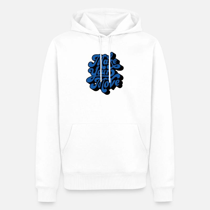 Faites votre mouvement – Style rétro - Sweat à capuche Premium bio Homme - blanc