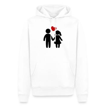 Paar Verliebt Herz - Männer Premium Bio Hoodie - Weiß - Vorne - Nico (187cm)