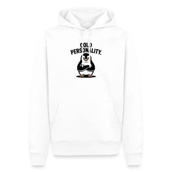 Pingouin confiant aux ailes croisées - Sweat à capuche Premium bio Homme - blanc - Devant - Nico (187cm)