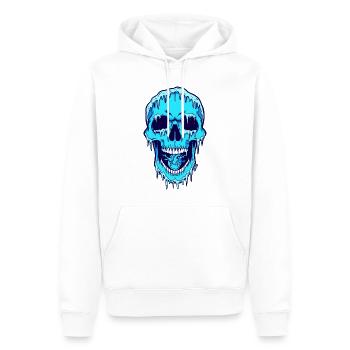 Schmelzender Blauschädel - Männer Premium Bio Hoodie - Weiß - Vorne - Nico (187cm)