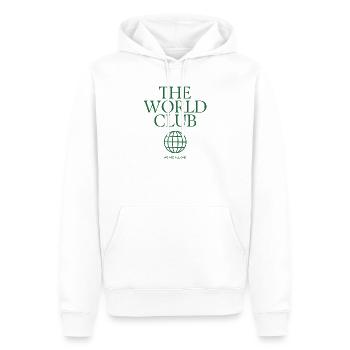 Logo du World Club Vert - Sweat à capuche Premium bio Homme - blanc - Devant - Nico (187cm)