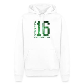 16. Geburtstag Limited Edition Pixel Zocker - Männer Premium Bio Hoodie - Weiß - Vorne - Nico (187cm)