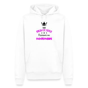 Princesse née Novembre Beau Cadeau Anniversaire - Sweat à capuche Premium bio Homme - blanc - Devant - Nico (187cm)