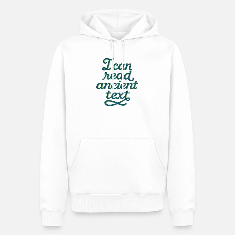 Antikes Script Tee - Männer Premium Bio Hoodie - Weiß