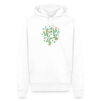 Tanzender Frosch mit Musik - Männer Premium Bio Hoodie - Weiß - Vorne - Nico (187cm)