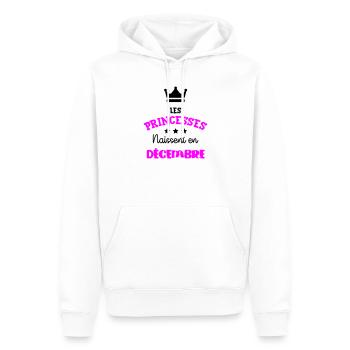 Cadeau naissance bébé fille Décembre Princesses - Sweat à capuche Premium bio Homme - blanc - Devant - Nico (187cm)