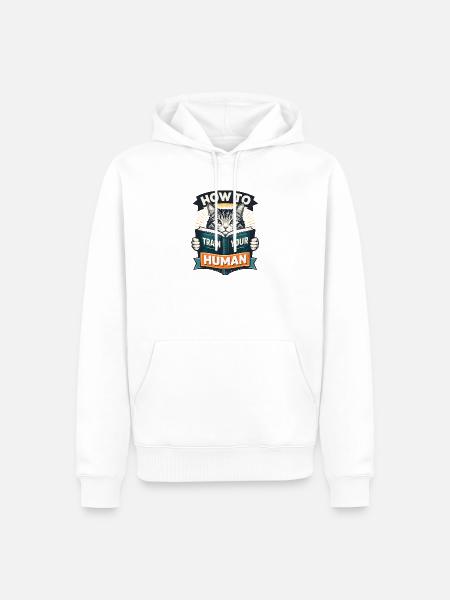 Katzentraining für Menschen how to train your huma - Männer Premium Bio Hoodie - Weiß