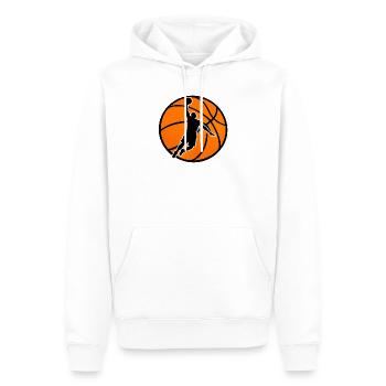 Dunk puissant au basketball - Sweat à capuche Premium bio Homme - blanc - Devant - Nico (187cm)