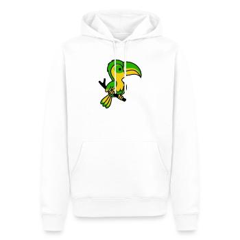 Toucan néon vert et jaune - Sweat à capuche Premium bio Homme - blanc - Devant - Nico (187cm)