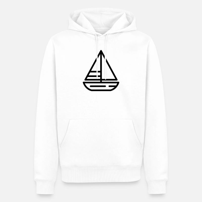 Segelschiff - Männer Premium Bio Hoodie - Weiß
