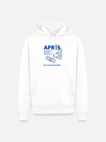 Après Ski Logo Beanie Skis - Männer Premium Bio Hoodie - Weiß