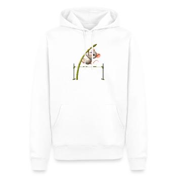 Funny Mouse Asparagus High Jump Cartoon - Men’s Premium Organic Hoodie - white - Front - Nico (187cm)