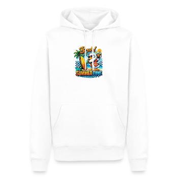 Brûlant ! C’est l’été – Été plage et tropiques - Sweat à capuche Premium bio Homme - blanc - Devant - Nico (187cm)