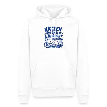 Katzen Kuscheln Horror Gucken Ritual - Männer Premium Bio Hoodie - Weiß - Vorne - Nico (187cm)