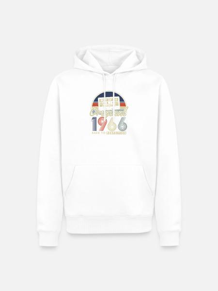 60. Geburtstag 60 Jahre 1966 Jahrgang geboren - Männer Premium Bio Hoodie - Weiß