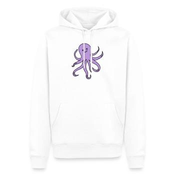 Charme de pieuvre violette - Sweat à capuche Premium bio Homme - blanc - Devant - Nico (187cm)