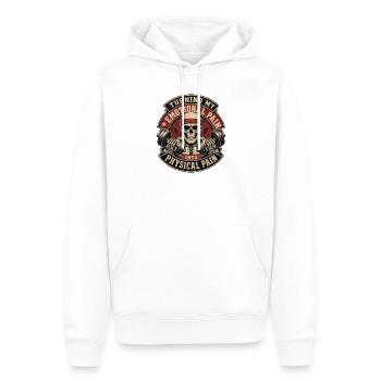 Turning My Emotional Pain Into Physical Pain Gym - Men’s Premium Organic Hoodie - white - Front - Nico (187cm)
