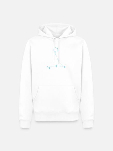 Stern Fische, Sternbild, Tierkreiszeichen, Pastellblau - Männer Premium Bio Hoodie - Weiß