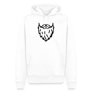barbe - Sweat à capuche Premium bio Homme - blanc - Devant - Nico (187cm)