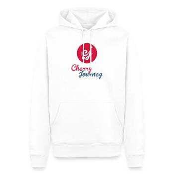 Conception du logo Cherry Journey Cherries - Sweat à capuche Premium bio Homme - blanc - Devant - Nico (187cm)