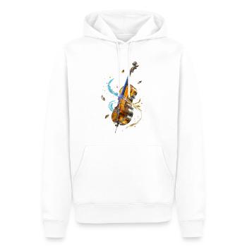 Violon en Spirales lumineuses - Sweat à capuche Premium bio Homme - blanc - Devant - Nico (187cm)