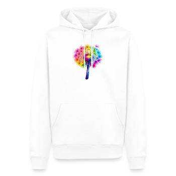 Regenbogen-Pusteblume - Männer Premium Bio Hoodie - Weiß - Vorne - Nico (187cm)