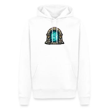 Stone Portal Vortex Spell - Men’s Premium Organic Hoodie - white - Front - Nico (187cm)