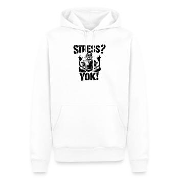 Stress? Yok! | Türkisches Stencil Streetwear Desig - Männer Premium Bio Hoodie - Weiß - Vorne - Nico (187cm)