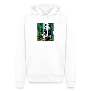 Panda in the Bamboo Forest – Bright Colors - Men’s Premium Organic Hoodie - white - Front - Nico (187cm)