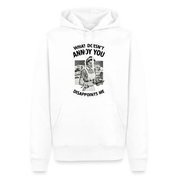 Was dich nicht nervt.... - Männer Premium Bio Hoodie - Weiß - Vorne - Nico (187cm)