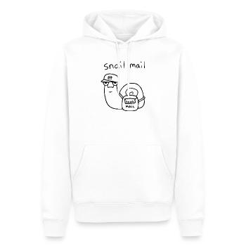 Schneckenpost - Männer Premium Bio Hoodie - Weiß - Vorne - Nico (187cm)