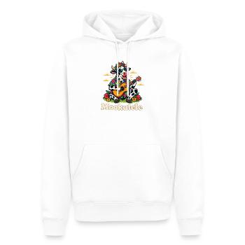 Mookulele lustige Kuh spielt Ukulele-Musiker - Männer Premium Bio Hoodie - Weiß - Vorne - Nico (187cm)