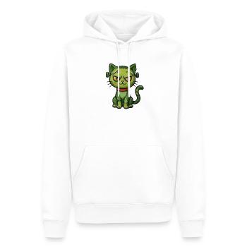 Grüne Zombie-Katze - Männer Premium Bio Hoodie - Weiß - Vorne - Nico (187cm)