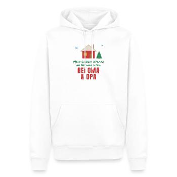 Lieblingsplatz an Weihnachten: bei Oma & Opa - Männer Premium Bio Hoodie - Weiß - Vorne - Nico (187cm)