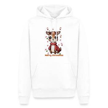 marry christmas - Sweat à capuche Premium bio Homme - blanc - Devant - Nico (187cm)