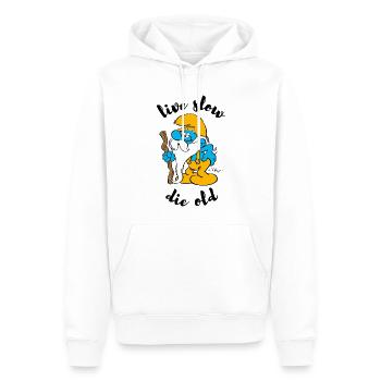 Die Schlümpfe Opa Schlumpf Spruch Lustig - Männer Premium Bio Hoodie - Weiß - Vorne - Nico (187cm)