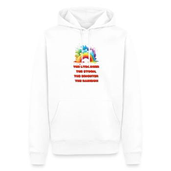 Luminosity Rainbow - Men’s Premium Organic Hoodie - white - Front - Nico (187cm)