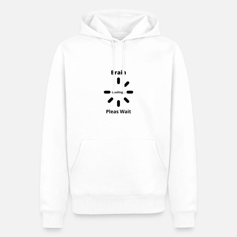 Brain Loading Pleas Wait - Männer Premium Bio Hoodie - Weiß