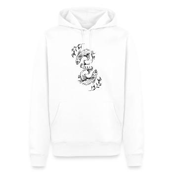 Signe astrologique Poisson Ella - Sweat à capuche Premium bio Homme - blanc - Devant - Nico (187cm)