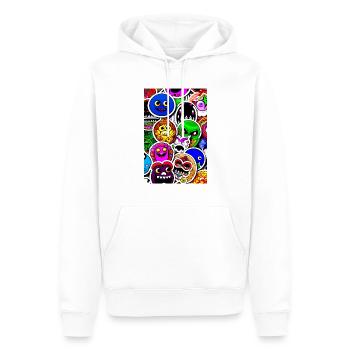 Monstres Rigolos Stickers - Sweat à capuche Premium bio Homme - blanc - Devant - Nico (187cm)