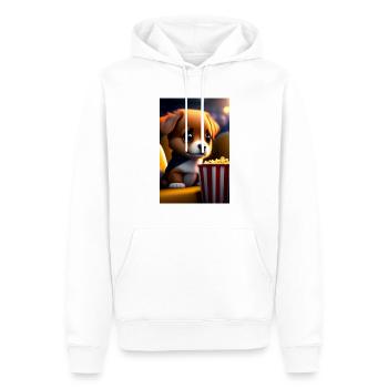 "Peanut" - Sweat à capuche Premium bio Homme - blanc - Devant - Nico (187cm)