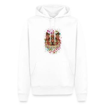 Chat - Sweat à capuche Premium bio Homme - blanc - Devant - Nico (187cm)