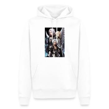 AI 3D Version 12 - Männer Premium Bio Hoodie - Weiß - Vorne - Nico (187cm)