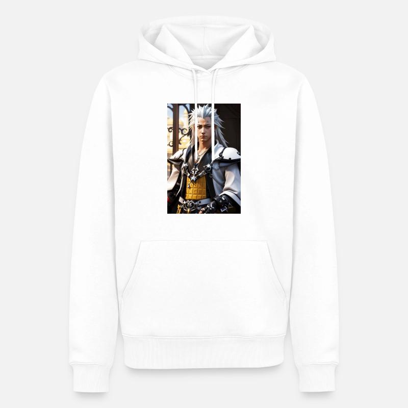 AI 3D Version 35 - Männer Premium Bio Hoodie - Weiß
