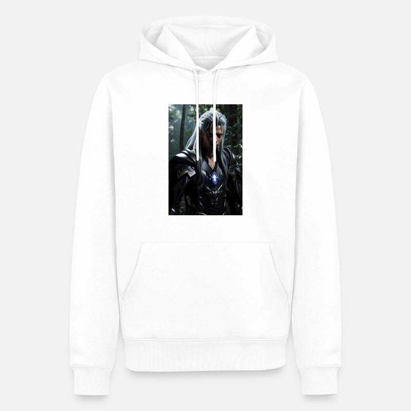 AI 3D Version 39 - Männer Premium Bio Hoodie - Weiß