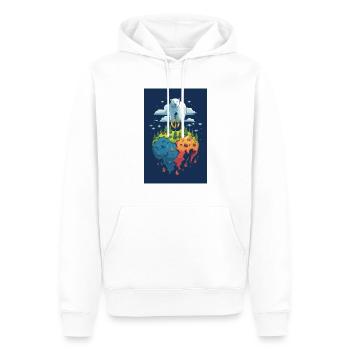 Sweet Planet Earth Design Changement climatique - Sweat à capuche Premium bio Homme - blanc - Devant - Nico (187cm)